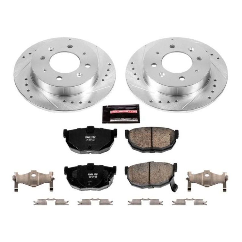 PowerStop K5905 Z23 Daily Driver Carbon-Fiber Ceramic Brake Pad and Drilled & Slotted Rotor Kit