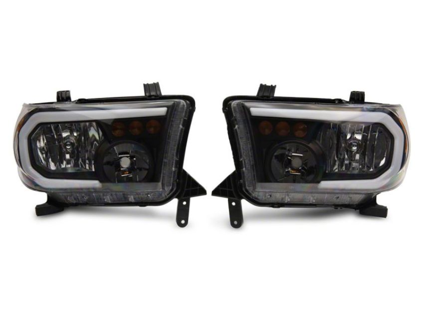Raxiom TU16004 07-13 Toyota Tundra Axial Series Headlights w/ LED Bar- Blk Housing (Clear Lens)