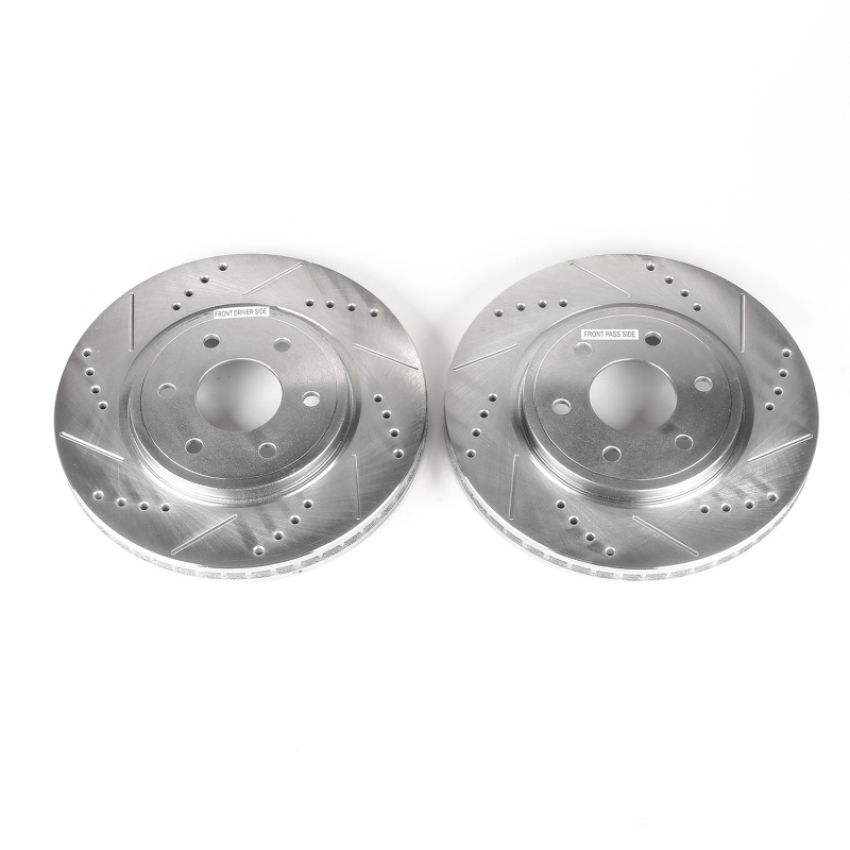 PowerStop JBR1124XPR PowerStop Evolution Performance Drilled, Slotted & Plated Brake Rotor Pair