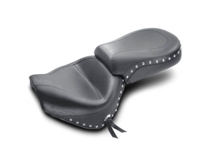 Mustang Motorcycle 75216 Mustang 99-15 Yamaha Road Star 1600, 1700 Wide Touring 2PC Seat w/Studs - Black