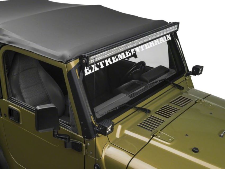 Raxiom J106746 97-06 Jeep Wrangler TJ 50-In LED Light Bar Windshield Mount w/ Auxilliary Bracket