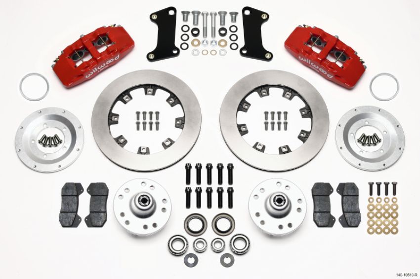 Wilwood 140-10510-R Dynapro 6 Front Hub Kit 12.19in Drilled Red 67-69 Camaro (*Line Kit Needed*)