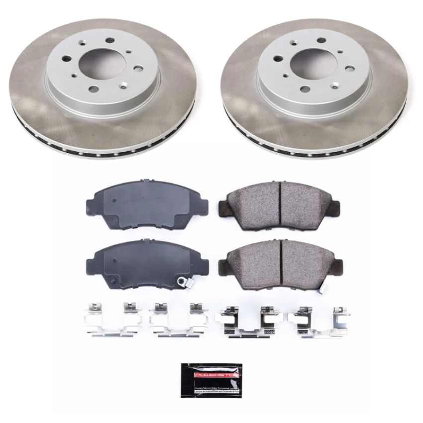 PowerStop SC694 Semi-Coated Rotor and Low-Dust Ceramic Brake Pad Kit