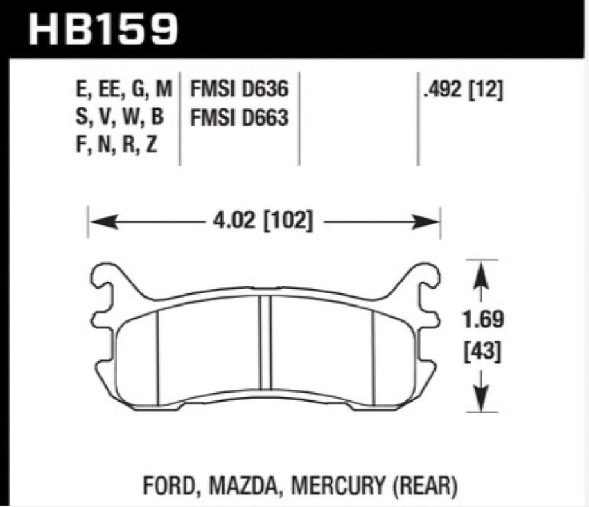 Hawk Performance HB159D.492 ER-1 Disc Brake Pad