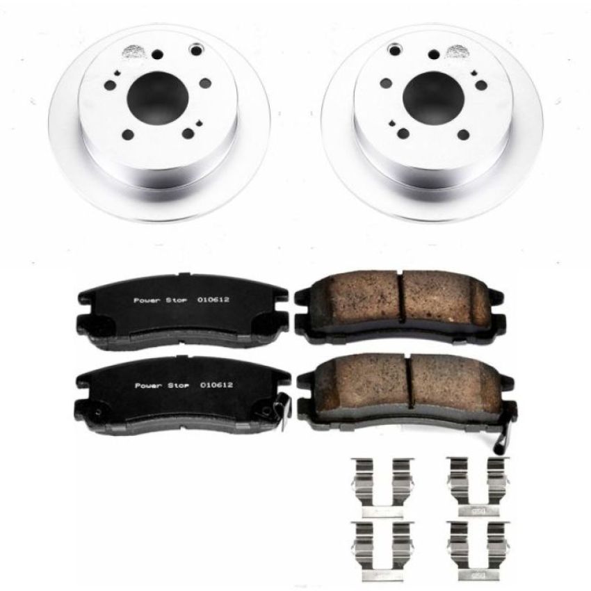 PowerStop CRK155 Genuine Geomet Coated Rotor and Low-Dust Ceramic Brake Pad Kit