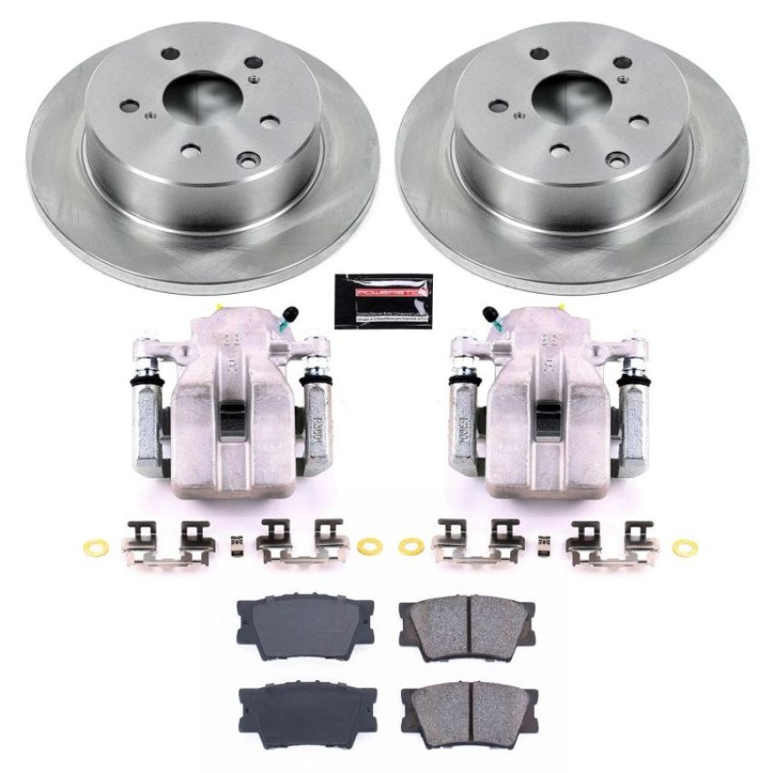 PowerStop KCOE4671A OE Stock Replacement Low-Dust Ceramic Brake Pad, Rotor and Caliper Kit