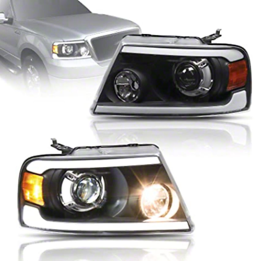 Raxiom T566365 04-08 Ford F-150 Axial Series LED Projector Headlights- Blk Housing (Clear Lens)