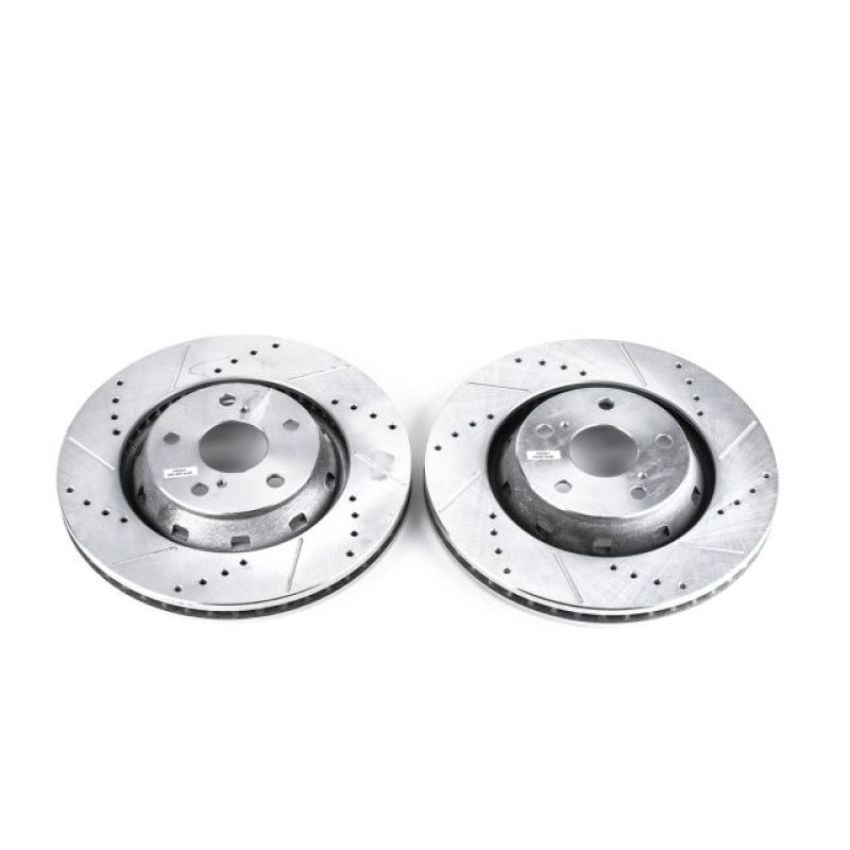 PowerStop JBR1390XPR PowerStop Evolution Performance Drilled, Slotted & Plated Brake Rotor Pair