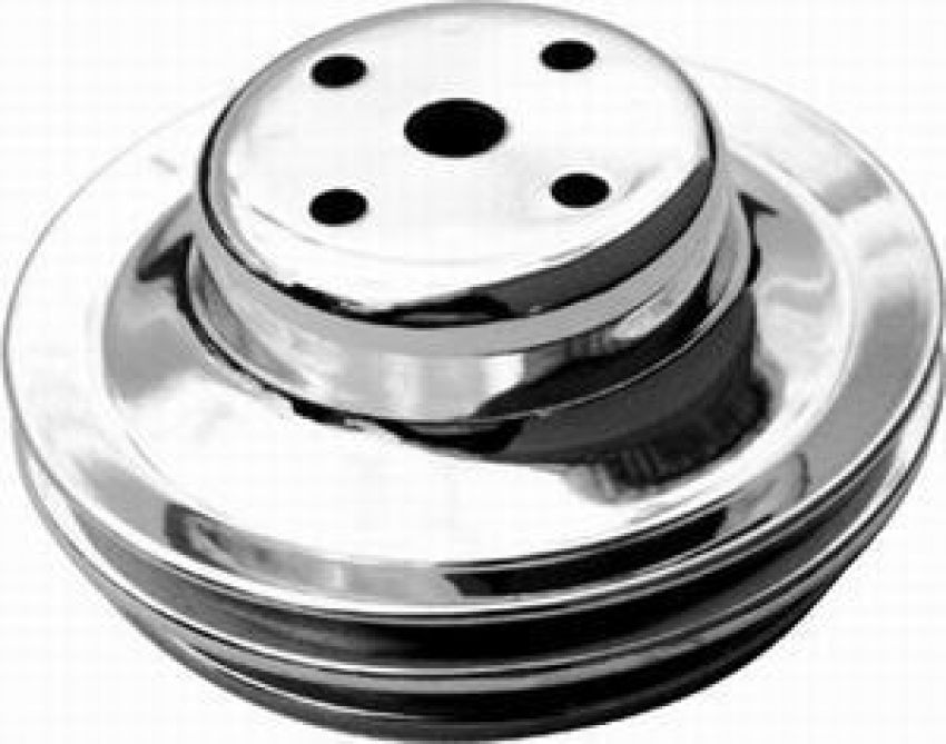 RACING POWER CO-PACKAGED RPCR9723 BB Chevy Double Groove Long Water Pump Pulley