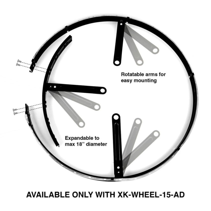 XKGLOW XK-WHEEL-15-AD XK Glow Adjustable LED RGB 15In Wheel Ring Light 1pc