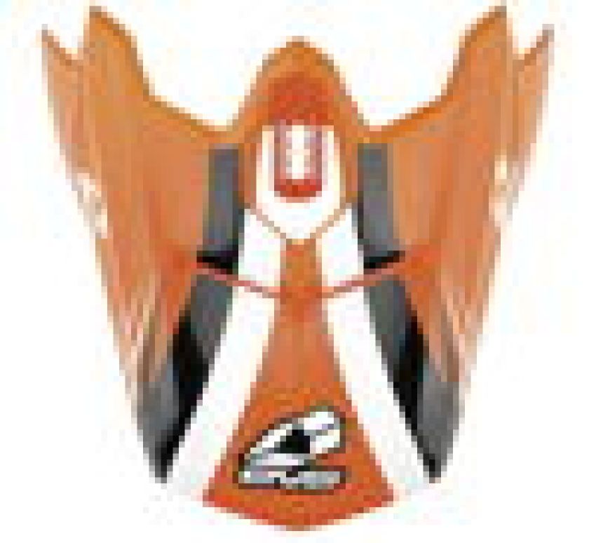 EVS H16T3W-VSOWBK T3 Works Visor - Orange/White/Black