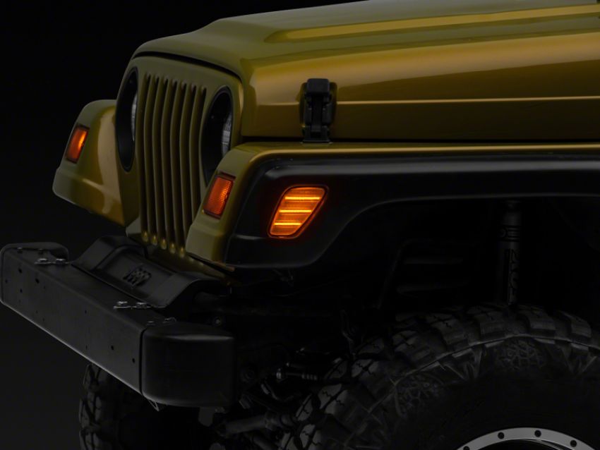 Raxiom J166835 97-06 Jeep Wrangler TJ Axial Series LED Side Marker Lamps- Clear