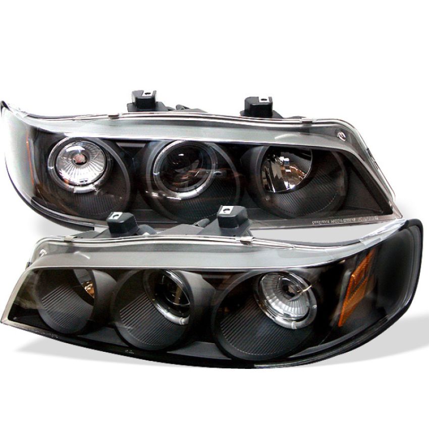 SPYDER 5010698 Projector Headlights - LED Halo - Amber Reflector - Black