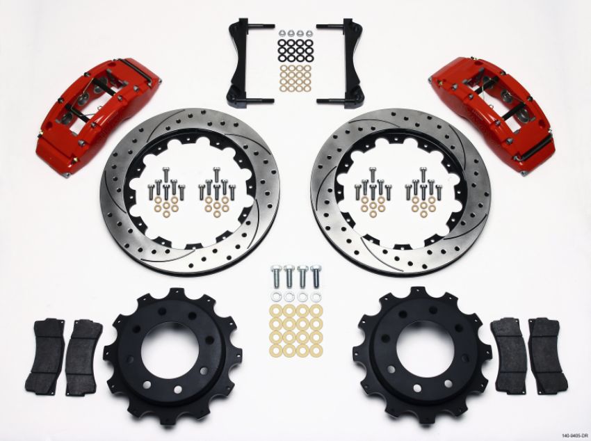 Wilwood 140-9405-DR TC6R Rear Kit 16.00in Drilled Red 1999-2010 GM H2 / 2500 4.63 Cntr