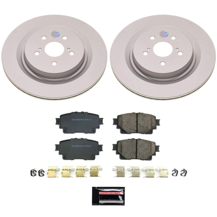 PowerStop CRK8773 Genuine Geomet Coated Rotor and Low-Dust Ceramic Brake Pad Kit
