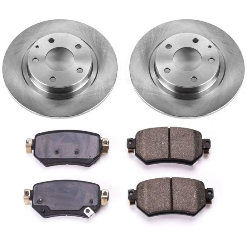 PowerStop KOE8068 OE Stock Replacement Low-Dust Ceramic Brake Pad and Rotor Kit