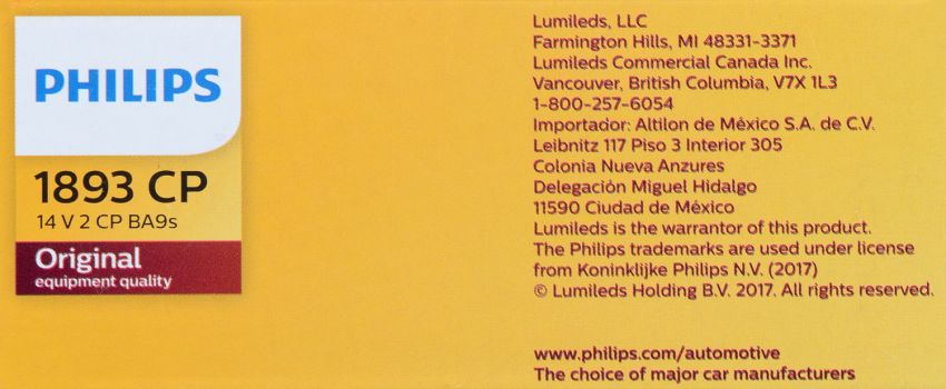 Philips 1893CP Philips Standard Miniature 1893 Pack of 10