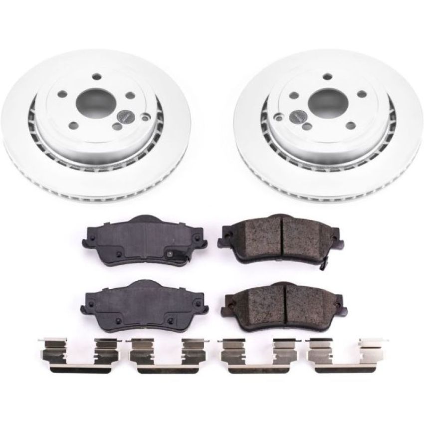 PowerStop CRK5528 Genuine Geomet Coated Rotor and Low-Dust Ceramic Brake Pad Kit