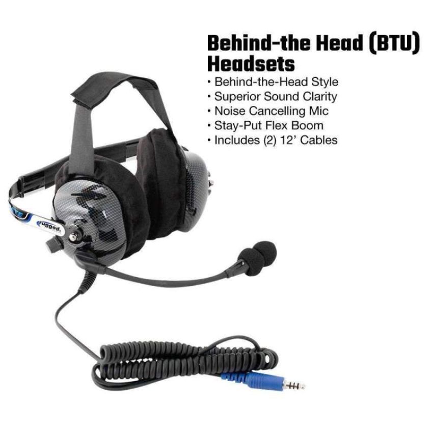 Rugged Radios SS-M1-BTU Single Seat Kit with Digital Radio Behind-the-Head H42 Ultimate Headset