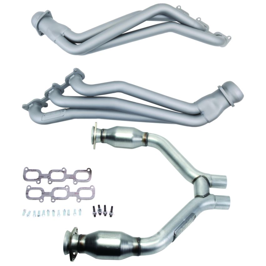 BBK 16423 15-17 Ford Mustang V6 1-3/4 Long Tube Headers w/High Flow Catted H Pipe (Ti Ceramic)