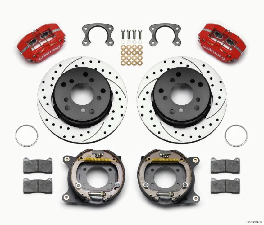 Wilwood 140-13320-DR Dynapro Lug Mount P/S P-B Kit Drilled-Red Small Ford 2.36in Off Bronco 5 x 5.50