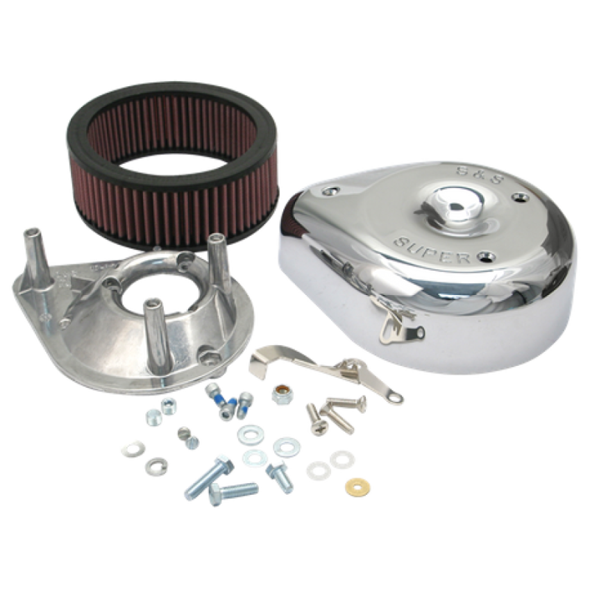 S&S Cycle 17-0400 55-84 BT/57-85 Sportster Models Teardrop Air Cleaner Kit for S&S Super E/G Carb