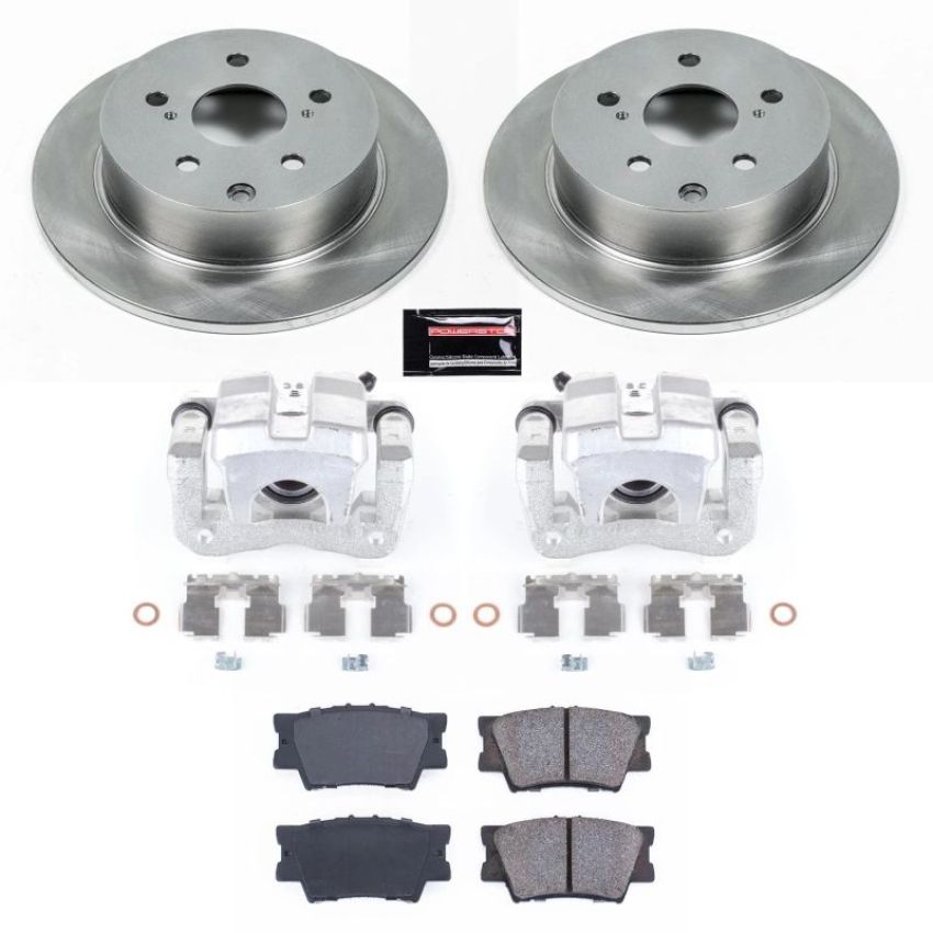 PowerStop KCOE4670 OE Stock Replacement Low-Dust Ceramic Brake Pad, Rotor and Caliper Kit