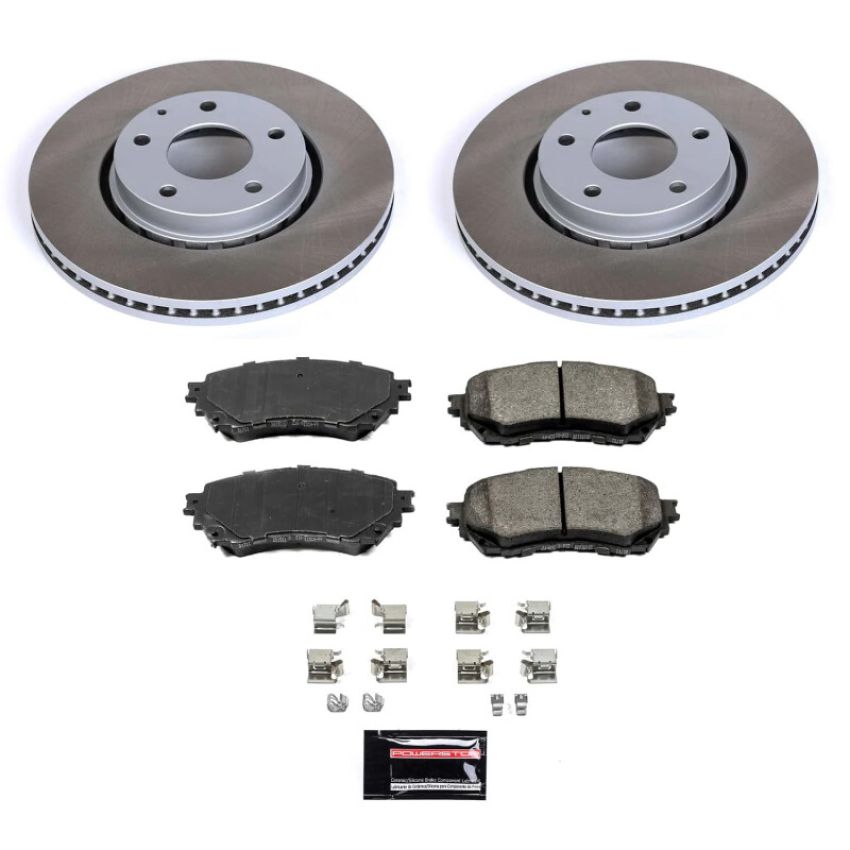 PowerStop SC8840 Semi-Coated Rotor and Low-Dust Ceramic Brake Pad Kit