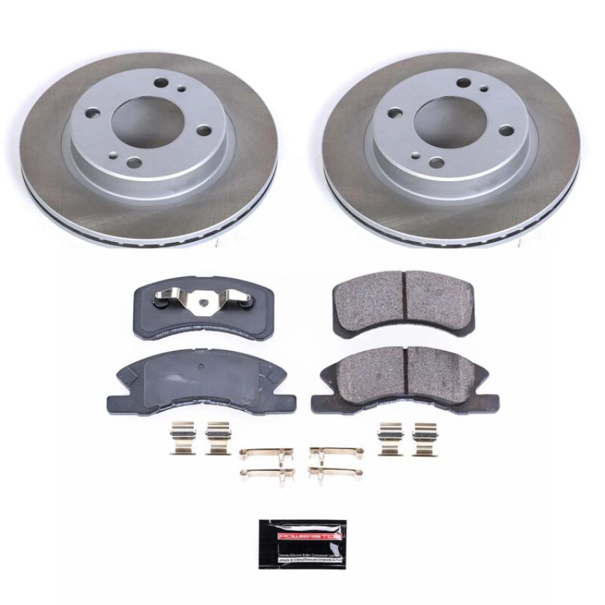 PowerStop SC7217 Semi-Coated Rotor and Low-Dust Ceramic Brake Pad Kit