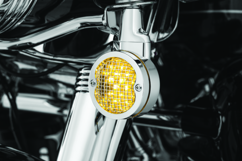 Kuryakyn 6513 Mesh Turn Signal Bezels 3-1/4in Chrome