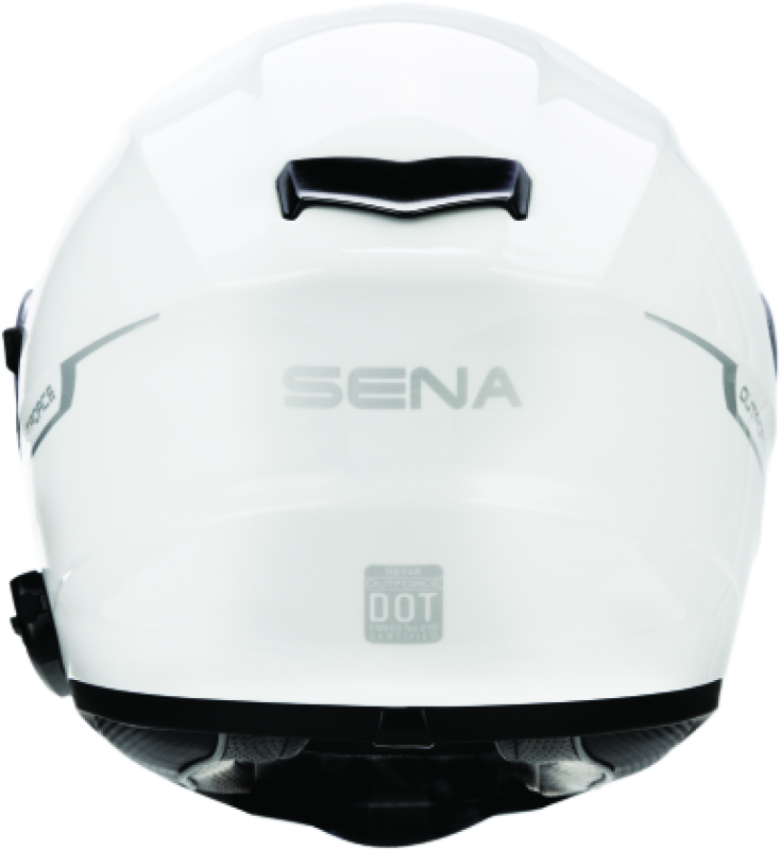 Sena Technologies OUTFORCE-GW00L Outforce Full Face Bluetooth Helmet Glossy White - Large