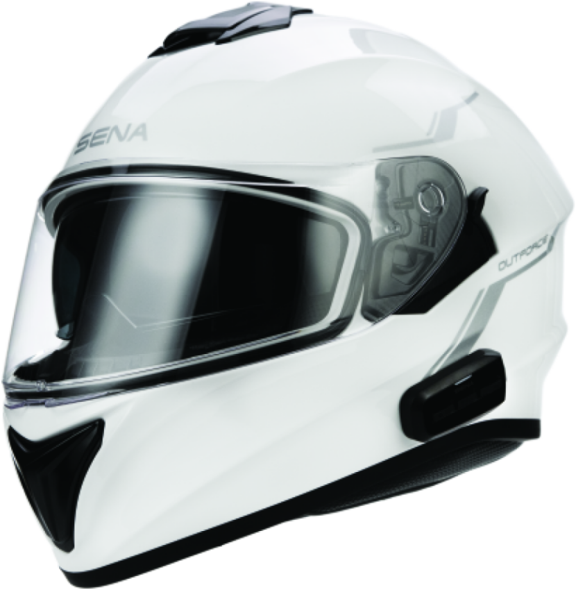 Sena Technologies OUTFORCE-GW00L Outforce Full Face Bluetooth Helmet Glossy White - Large