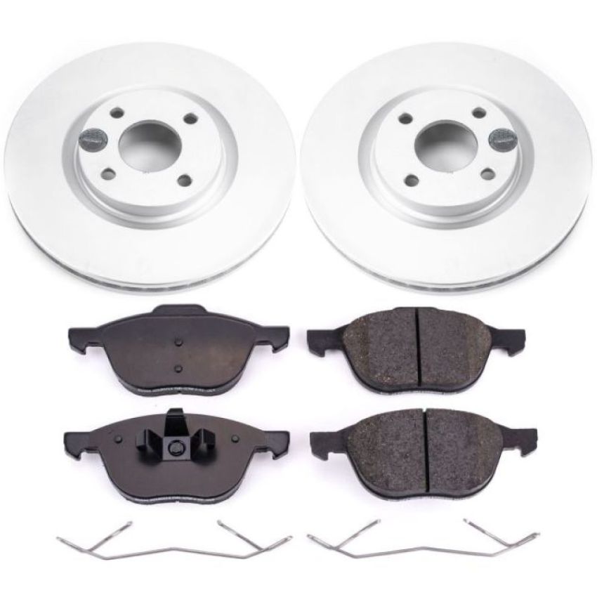 PowerStop CRK7884 Genuine Geomet Coated Rotor and Low-Dust Ceramic Brake Pad Kit