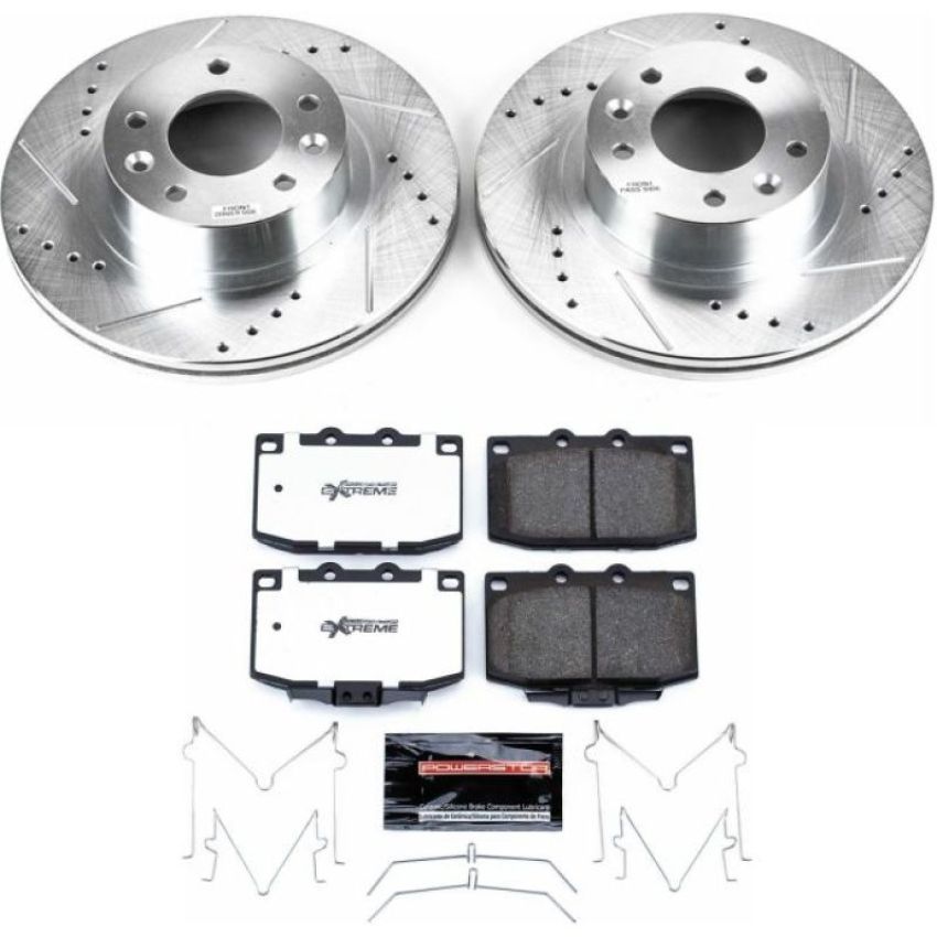 PowerStop K4833-26 Z26 Street Performance Ceramic Brake Pad and Drilled & Slotted Rotor Kit