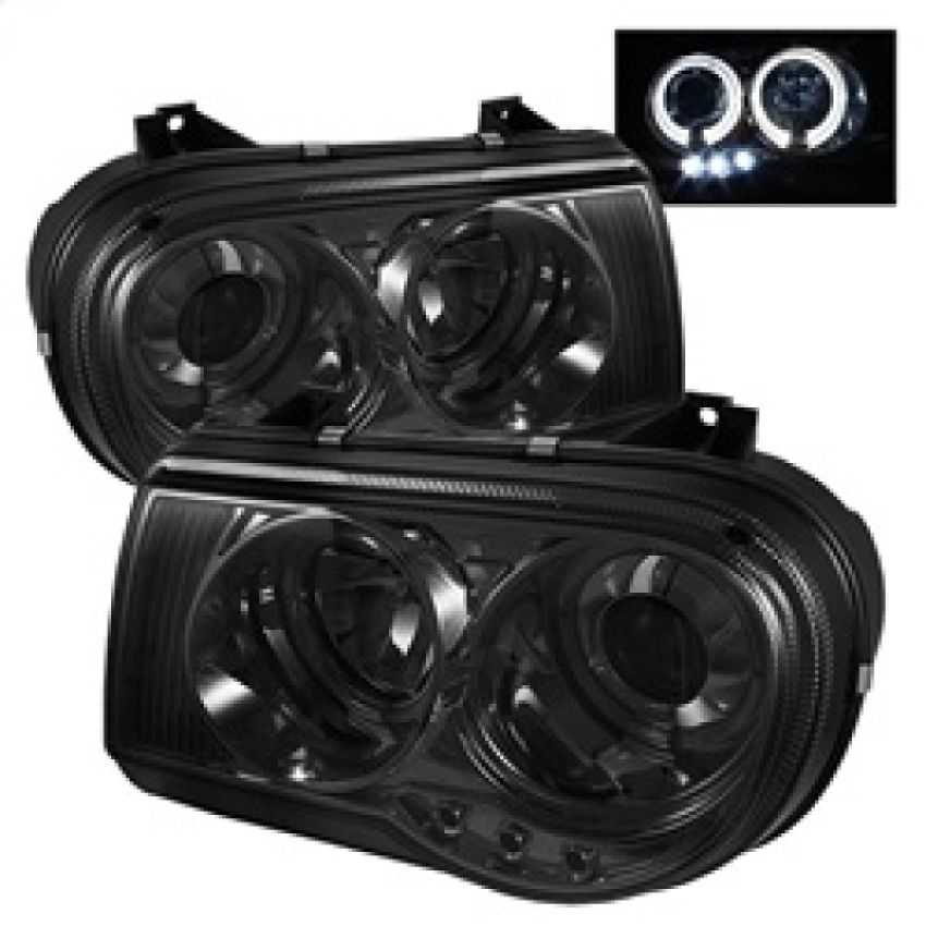 SPYDER 5009159 Projector Headlights - LED Halo - Smoke