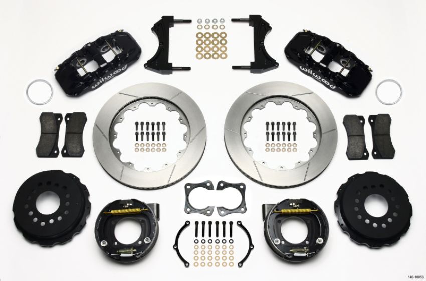 Wilwood 140-10953 AERO4 Rear P-Brake Kit 14.00in 58-64 Olds/Pontiac Ends 2.81in Offset