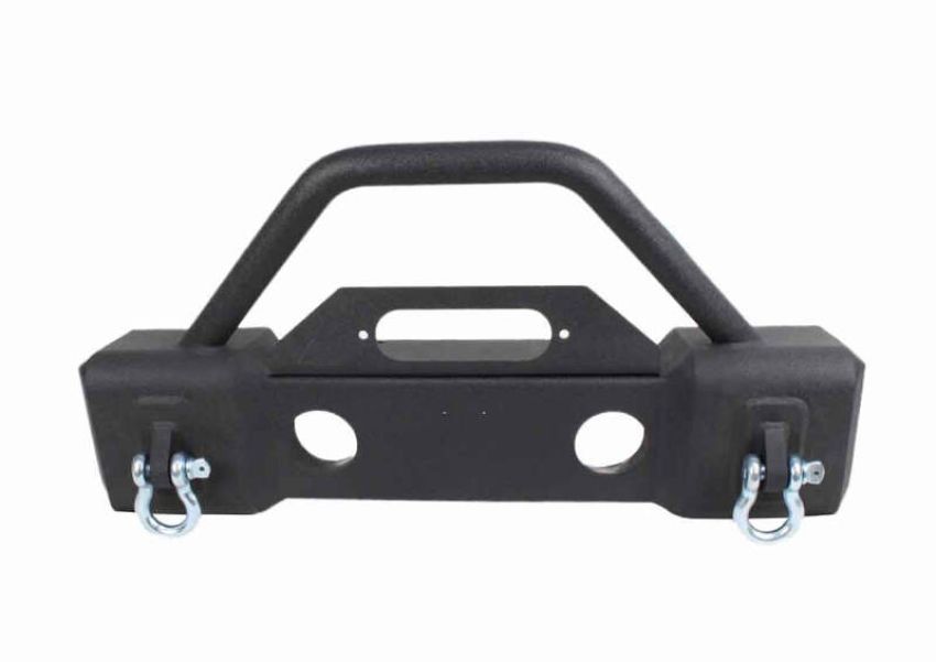 Fishbone Offroad FB22001 07-18 Jeep Wrangler JK Stubby Bumper W/Tube Guard - Black Texured Powdercoated