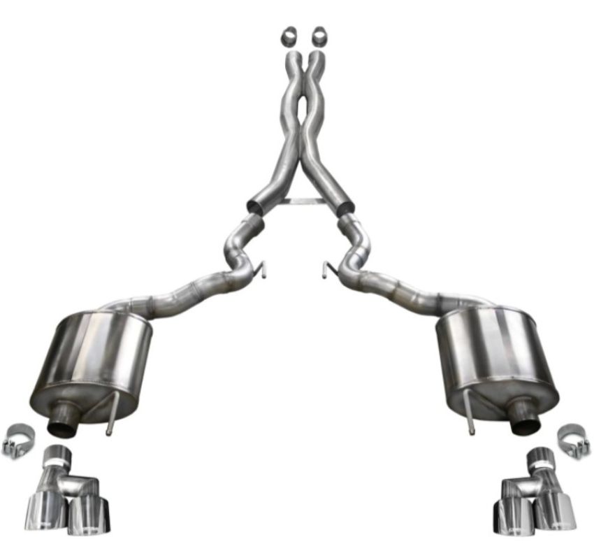 CORSA Performance 21048 Corsa 2018-2023 Ford Mustang GT Convertible w/o Active Valves Xtreme Cat-Back w/ 4in Tips