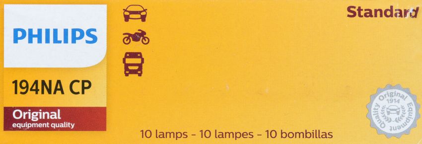 Philips 194NACP Philips Standard Miniature 194NA Pack of 10