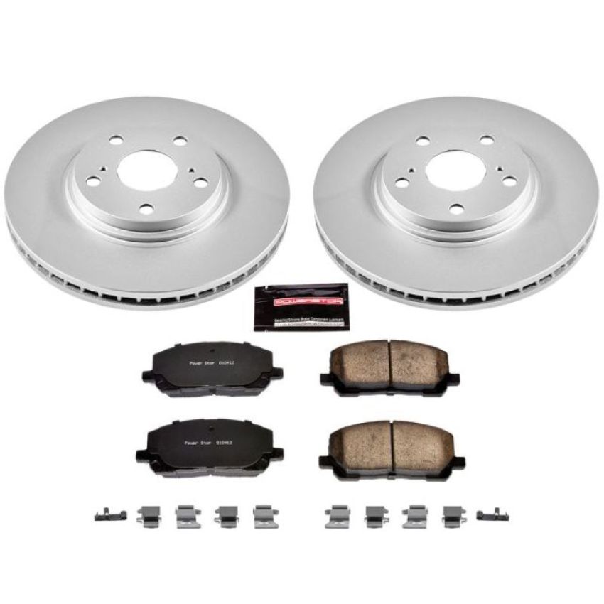 PowerStop CRK1137 Genuine Geomet Coated Rotor and Low-Dust Ceramic Brake Pad Kit
