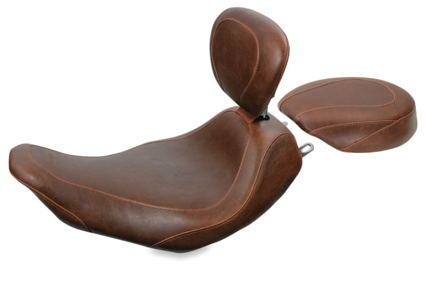 Mustang Motorcycle 76721 Mustang 97-07 Harley Rd King,06-07 Str Glide,00-05 Eagle Wide Tripper Solo Seat - Brown