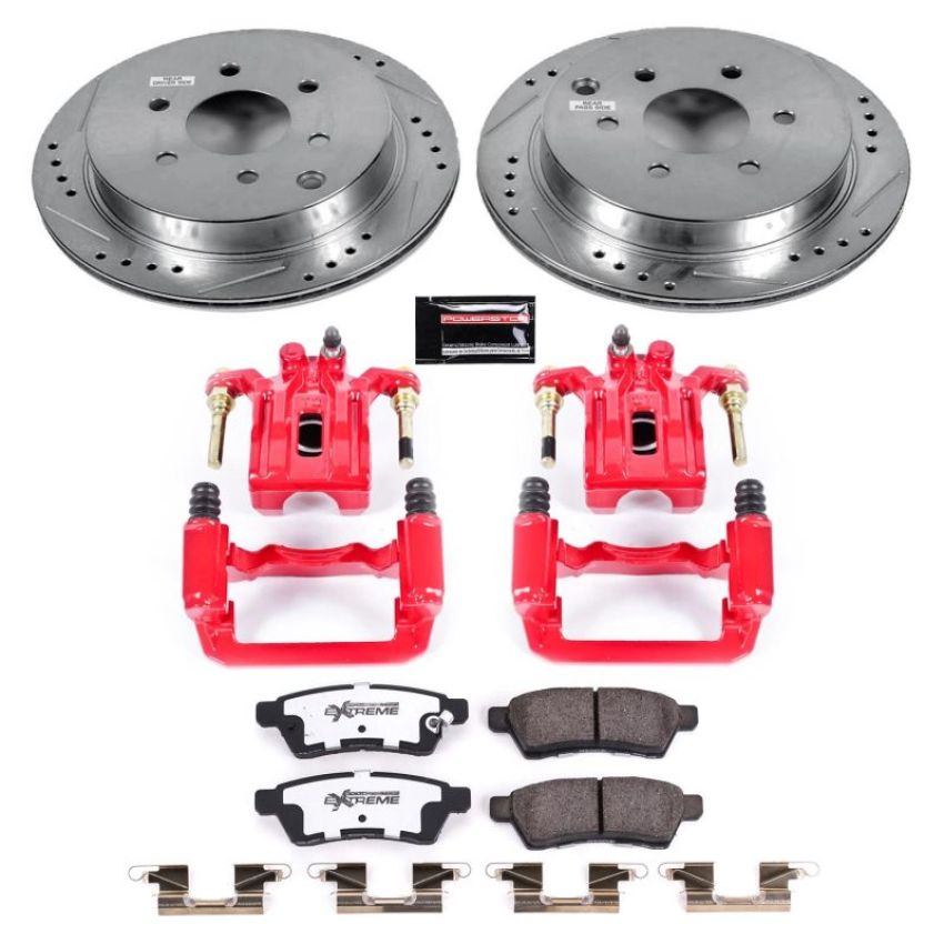 PowerStop KC4621-36 Z36 Truck and SUV Ceramic Brake Pad, Drilled & Slotted Rotor, and Caliper Kit