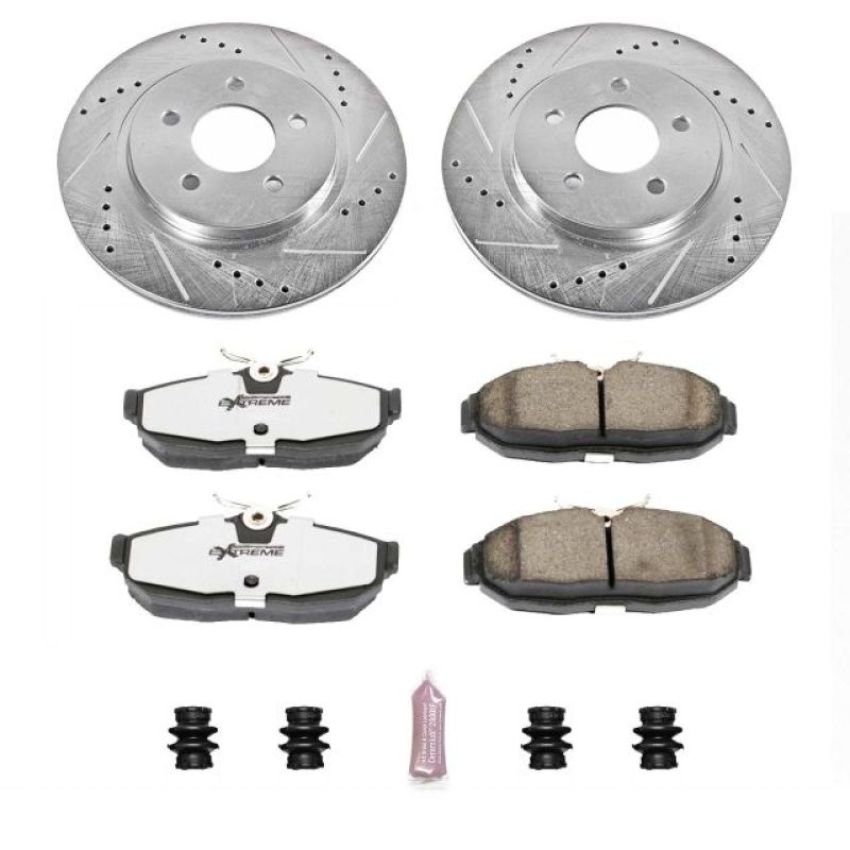 PowerStop K1384-26 Z26 Street Performance Ceramic Brake Pad and Drilled & Slotted Rotor Kit