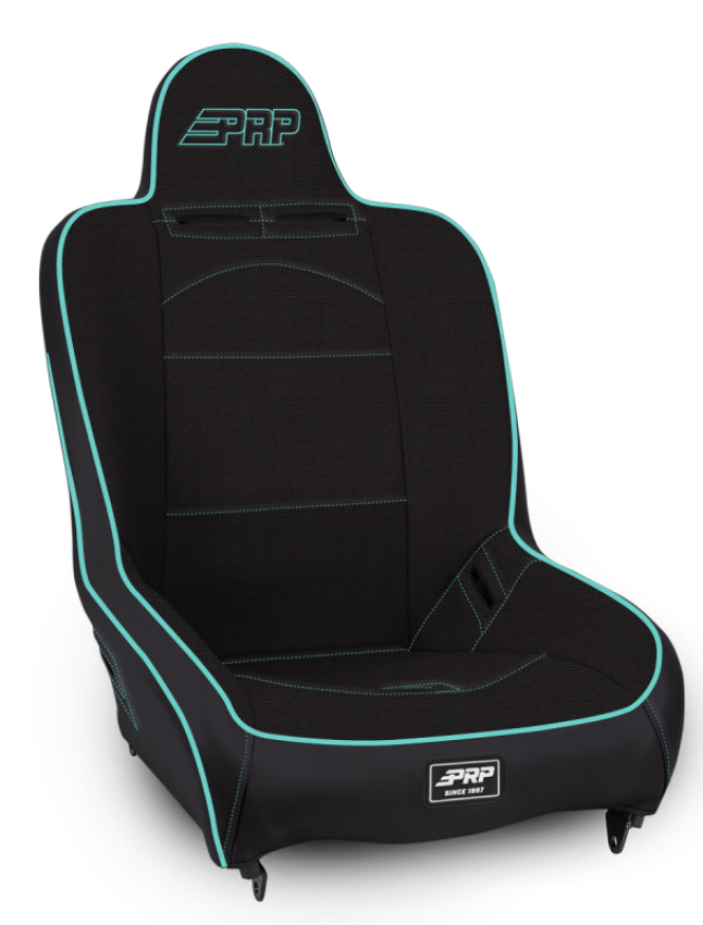 PRP Seats A100110-50-238 PRP Premier High Back Suspension Seat- Black/Teal Tweed