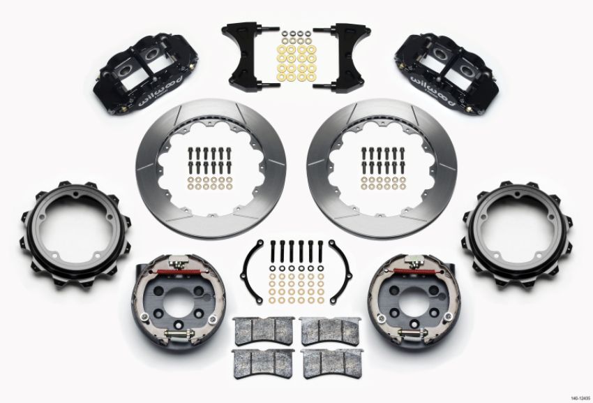 Wilwood 140-12435 Narrow Superlite 4R Rear P-Brk Kit 12.88in Strange Eng Floater 3.49in Offset