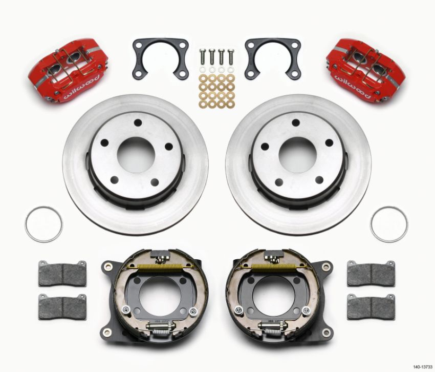 Wilwood 140-13733-R Dynapro Lug Mount P/S Park Brake Kit Red Big Ford 2.00in Off Bronco 5 x 5.50
