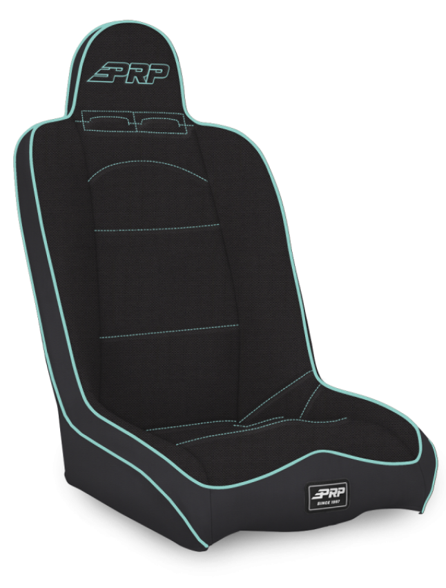 PRP Seats A140110-50-238 PRP Daily Driver High Back Suspension Seat- Black/Teal Tweed