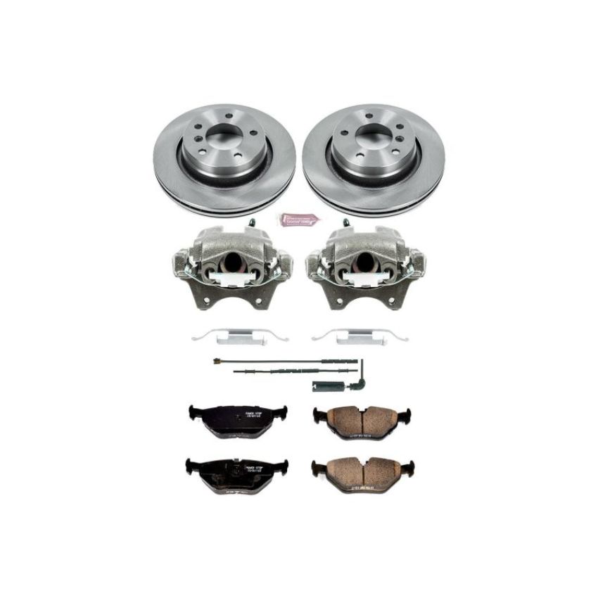 PowerStop KCOE877 OE Stock Replacement Low-Dust Ceramic Brake Pad, Rotor and Caliper Kit