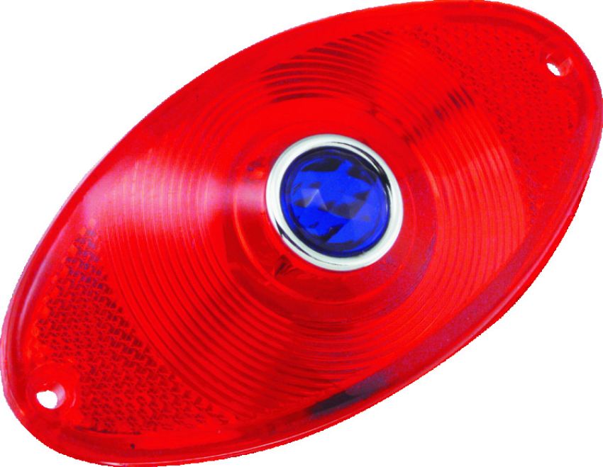 Bikers Choice 491260 Replacement Red Cat Eye Taillight Lens With Blue Dot Custom