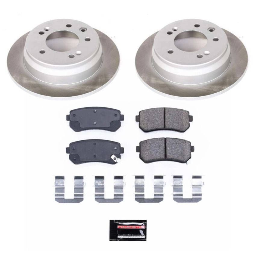 PowerStop SC6093 Semi-Coated Rotor and Low-Dust Ceramic Brake Pad Kit
